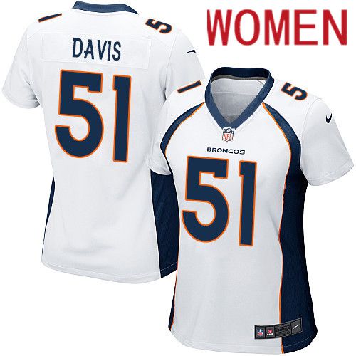 Women Denver Broncos #51 Todd Davis White Nike Game NFL Jersey